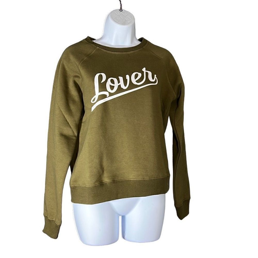 Rebecca Minkoff Women's Crewneck Lover Sweatshirt Army Green Small